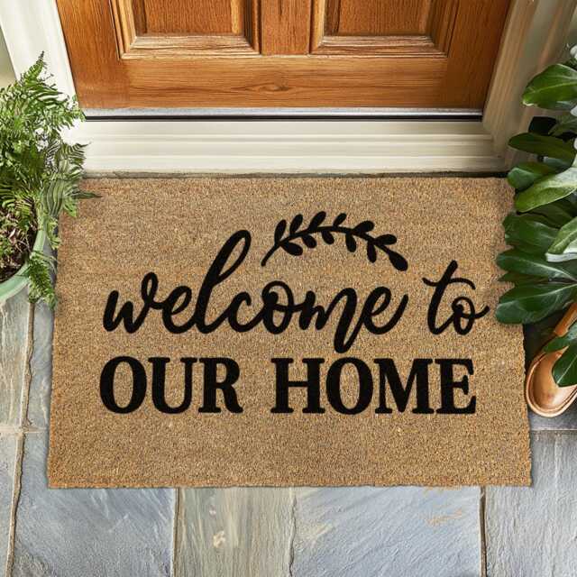 Welcome To Our Home - A Timeless Doormat For A Warm First Impression Perfect Families, Couples, & Homes Filled With Heart Coir Mat - image 1