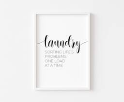 Laundry Definition - Home Print Utility Room Prints Wall Art Bathroom Quote - thumbnail 1