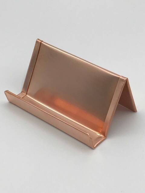 Raw Copper Business Card Holder - Yancey Designs Desk Organizer - image 1