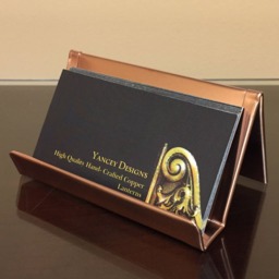 Raw Copper Business Card Holder - Yancey Designs Desk Organizer - thumbnail 3