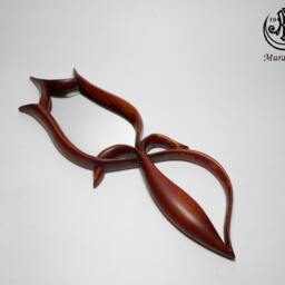 Mirror, Hand Wooden Carving Art Handmade Tulip Form - thumbnail 3