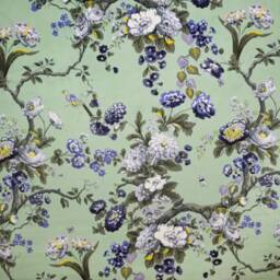 Purple Floral Velvet Drum Lampshade/Ceiling Shade With A White Lining - thumbnail 2