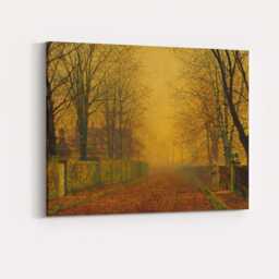 Misty Autumn Avenue Country Estate Landscape Canvas Wall Art Print Decor Picture Ready To Hang - thumbnail 4