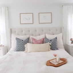 White Linen Curtains With Jumbo Pom Trim - Boho Window Treatments - thumbnail 3