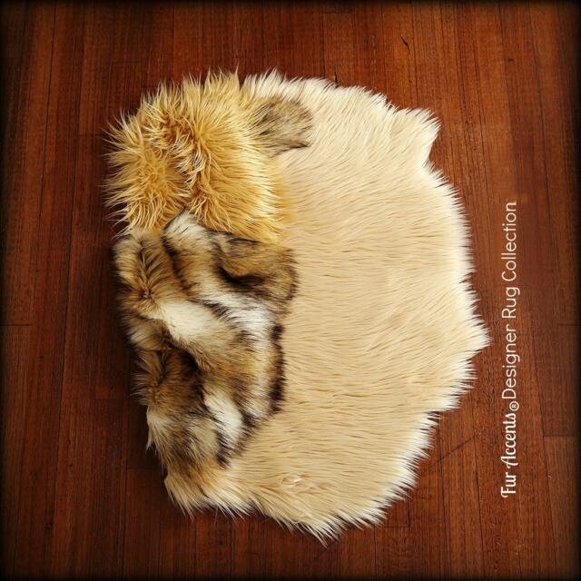 Faux Fur Sheepskin Throw Rug - Shaggy Soft Thick Dog, Cat, Pet Bed Accents Designer Rugs Usa - image 1