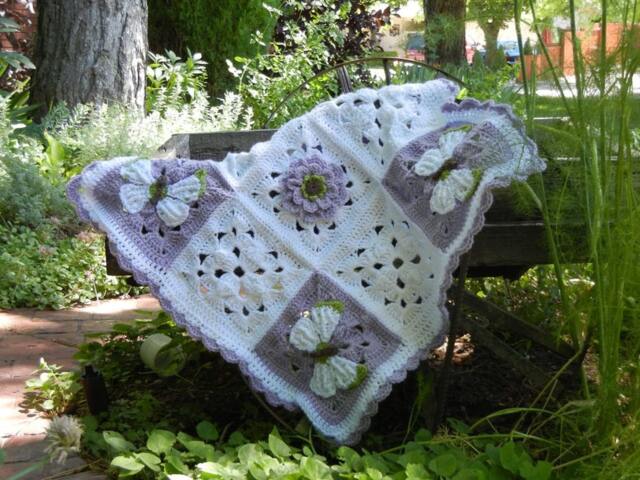 Butterfly Baby Blanket Butterflies & Flowers Shower Gift Bedding - image 1