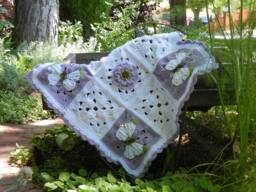 Butterfly Baby Blanket Butterflies & Flowers Shower Gift Bedding - thumbnail 1