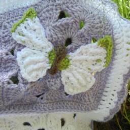 Butterfly Baby Blanket Butterflies & Flowers Shower Gift Bedding - thumbnail 3