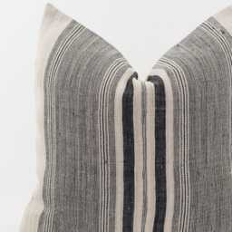 Vintage Hill Tribe Hemp Pillow Cover, Rustic Striped Cushion - 20x20 - thumbnail 2