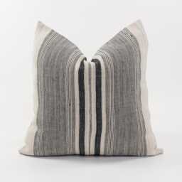 Vintage Hill Tribe Hemp Pillow Cover, Rustic Striped Cushion - 20x20