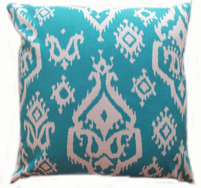 Aqua Turquoise Throw Pillow Cover - Modern Aztec Accent Decor - image 1