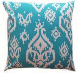 Aqua Turquoise Throw Pillow Cover - Modern Aztec Accent Decor - thumbnail 1