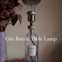 Bombay Sapphire Bottle Light, Unique Bedside Lamp, Upcycled Gin Night Quirky Illuminated Decor - thumbnail 4