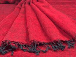 Handmade Red Yak Wool Blend Blanket Big Size Meditation Throw - thumbnail 1