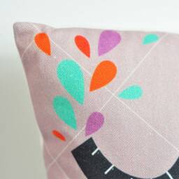 Decorative Throw Pillow For Kids Room With Boy Elephant in Gray, By Pinknounou - thumbnail 3