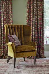 Gp J Baker Tulip & Jasmine Arts Crafts Curtains Indigo - thumbnail 3