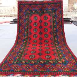 3x6 Ft Multicolor Bukhara Rug, Afghan Handmade Wool Natural Veg Dyes Turkmen Traditional Area Oriental Kitchen, Bedroom Rug - thumbnail 4