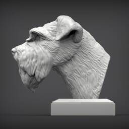 3D Printed Schnauzer Bust Pet Memorial Dog Figurine - thumbnail 3