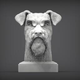 3D Printed Schnauzer Bust Pet Memorial Dog Figurine - thumbnail 2