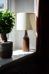 Hand-Turned Walnut Table Lamp - thumbnail 1
