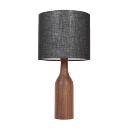 Hand-Turned Walnut Table Lamp - thumbnail 3