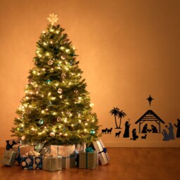 Nativity Silhouette Wall Decal - Christmas Vinyl Art Sticker - thumbnail 2
