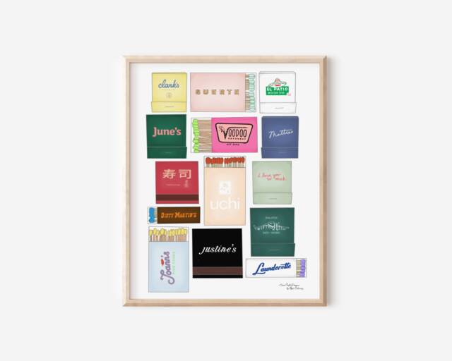 Austin Restaurant Matchbook Art Print Colorful Gallery Wall Decor - image 1