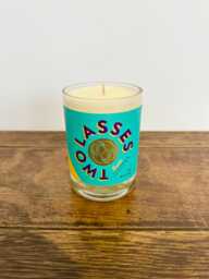Two Lasses Rum Bottle Candle - Pineapple Scent Soy Wax Glass Handmade UK