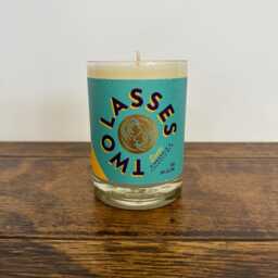 Two Lasses Rum Bottle Candle - Pineapple Scent Soy Wax Glass Handmade UK - thumbnail 3