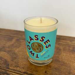 Two Lasses Rum Bottle Candle - Pineapple Scent Soy Wax Glass Handmade UK - thumbnail 2