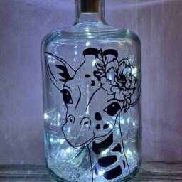 Led Giraffe Bottle Lamp, Unique Gift For Animal Lover - thumbnail 2