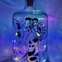 Led Giraffe Bottle Lamp, Unique Gift For Animal Lover - thumbnail 4