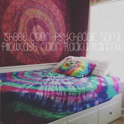 Rainbow Tie Dye Bedding Set - Ultra Soft Cotton Sheets - thumbnail 3