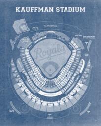Kauffman Stadium Blueprint Art Print Kansas City Royals Seating Chart - thumbnail 2