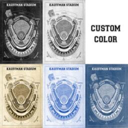 Kauffman Stadium Blueprint Art Print Kansas City Royals Seating Chart - thumbnail 4
