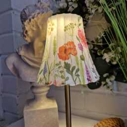 Cordless Touch Lamp. Beautiful Decoupaged Floral Meadow Usb Rechargeable Table Lamp.hand Decorated