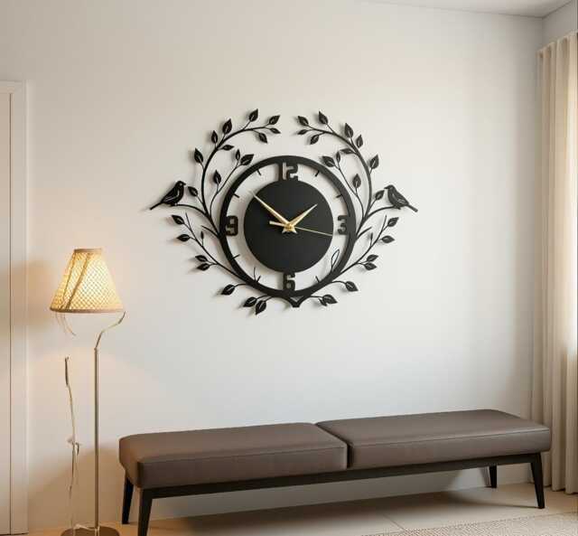 Custom Birds On Branch Metal Wall Clock, Bird Art, Nature Home Decor, Gift For Watcher, Living Room Decor, Home Decor, Custom - image 1