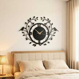 Custom Birds On Branch Metal Wall Clock, Bird Art, Nature Home Decor, Gift For Watcher, Living Room Decor, Home Decor, Custom - thumbnail 2