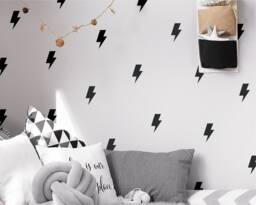Lightning Bolts - Vinyl Wall Decals 9cm - 3.5 Inch Electric Flash Thunderbolt Storm Stickers Baby Boys Girls Nursery Kids Room D??cor - thumbnail 1