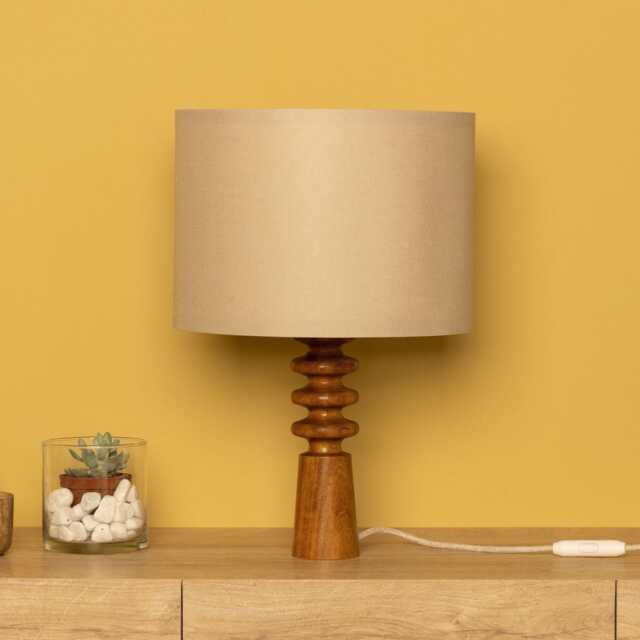 Handcrafted Wood Table Lamp Modern Rustic Bedside Light - image 1