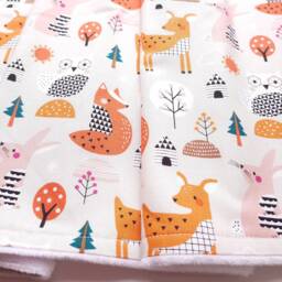 Baby Blanket - Luxurious Cotton & Plush For Newborn Nursery, Stroller, Car Woodland Animals Grey - thumbnail 2