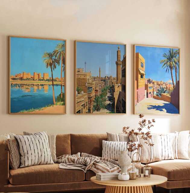 Set Of 3 Egypt Posters, Egyptian Prints, Wall Art, Travel Posters Set, Decor, Art Africa Gift Idea - image 1