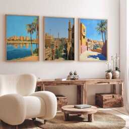 Set Of 3 Egypt Posters, Egyptian Prints, Wall Art, Travel Posters Set, Decor, Art Africa Gift Idea - thumbnail 3