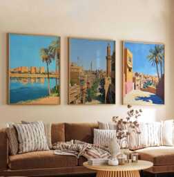 Set Of 3 Egypt Posters, Egyptian Prints, Wall Art, Travel Posters Set, Decor, Art Africa Gift Idea - thumbnail 1