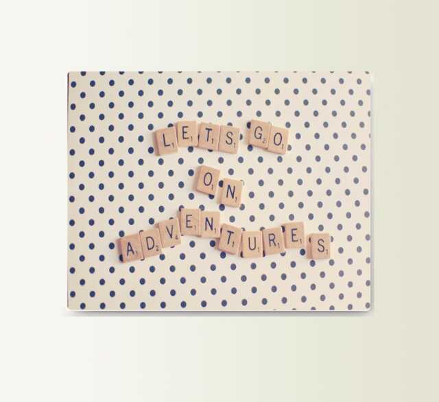 Metal Sign Lets Go On Adventure - Art Typograhy Inspirational Quote Wall Fine Prints, Tin