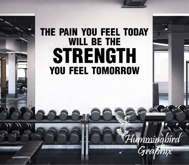 Gym Motivation Wall Decal Fitness Quote Vinyl Sticker - image 1