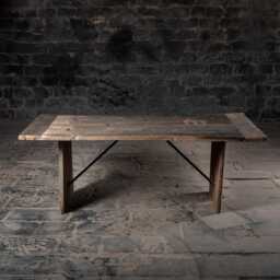 Reclaimed Wood Dining Table Rustic Farmhouse Kitchen Table - thumbnail 2