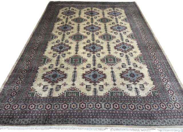 8x12 Beige Color Bokhara Rug - 2.50x3.65 Kids Room Luxury Area Turkish Fine Quality Afghan - image 1