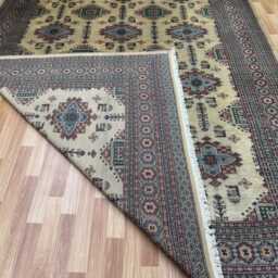 8x12 Beige Color Bokhara Rug - 2.50x3.65 Kids Room Luxury Area Turkish Fine Quality Afghan - thumbnail 4