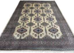 8x12 Beige Color Bokhara Rug - 2.50x3.65 Kids Room Luxury Area Turkish Fine Quality Afghan - thumbnail 1